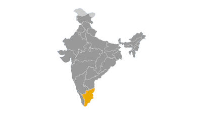 Carte de l'État de Tamil Nadu
